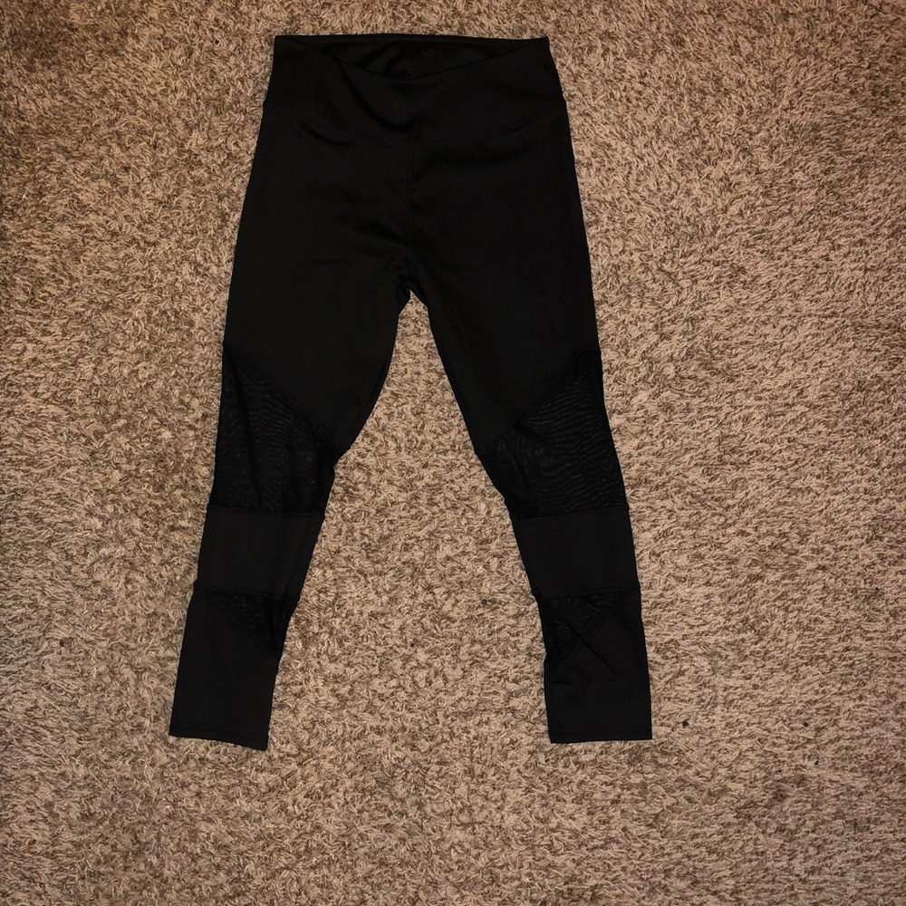 Black leggings mesh detailing